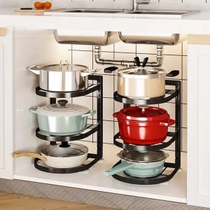 Under Sink Adjustable Pots & Pans Rack - Image 2