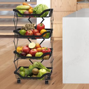 Foldable Storage Basket Organizer with Rolling Wheels - Image 6