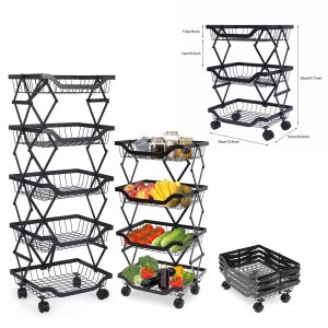 Foldable Storage Basket Organizer with Rolling Wheels - Image 2