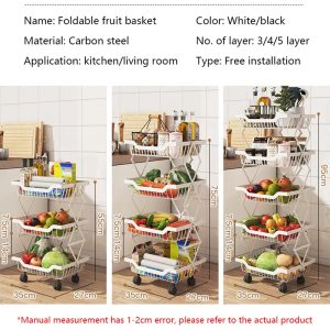 Foldable Storage Basket Organizer with Rolling Wheels - Image 8