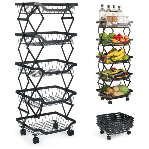 Foldable Storage Basket Organizer with Rolling Wheels - Image 11