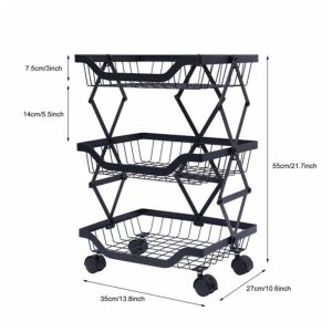 Foldable Storage Basket Organizer with Rolling Wheels - Image 9