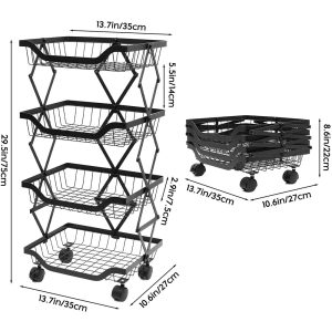 Foldable Storage Basket Organizer with Rolling Wheels - Image 10