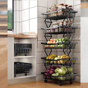 Foldable Storage Basket Organizer with Rolling Wheels - Image 5