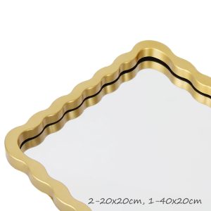 Gold Rectangle Bamboo Design Mirror Set of 3Pcs, HB-59-3 - Image 5