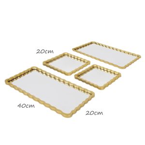 Gold Rectangle Bamboo Design Mirror Set of 4Pcs, HB-60-4 - Image 3