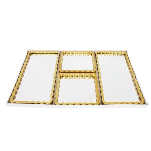 Gold Rectangle Bamboo Design Mirror Set of 4Pcs, HB-60-4 - Image 5