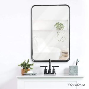Rectangular Black Frame Mirror 40x60cm, HB-78-60 - Image 5