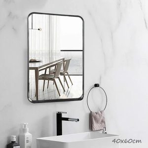 Rectangular Black Frame Mirror 40x60cm, HB-78-60 - Image 6