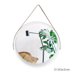 White Round Makeup Wall Mirror HB-88 - Image 3