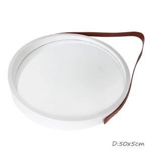 White Round Makeup Wall Mirror HB-88 - Image 5