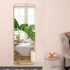 Gold Full Length Mirror, Rounded Angles HB-91 - Image 2