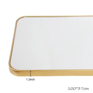 Gold Full Length Mirror, Rounded Angles HB-91 - Image 4