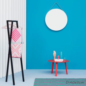 Wooden Round Hanging Decorative Vanity Mirror 6015L - Image 4
