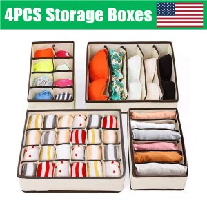 4 PCS/SET Foldable Storage Drawer Organizer - Image 7