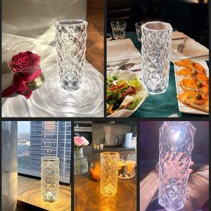 Crystal Table Lamp, 16 Colors Night Light Touching＆Remote - Image 3