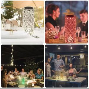 Crystal Table Lamp, 16 Colors Night Light Touching＆Remote - Image 4