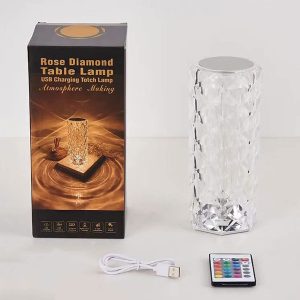 Crystal Table Lamp, 16 Colors Night Light Touching＆Remote - Image 5