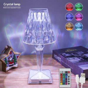 Crystal Table Lamp, 16 Colors Night Light Touching＆Remote - Image 2