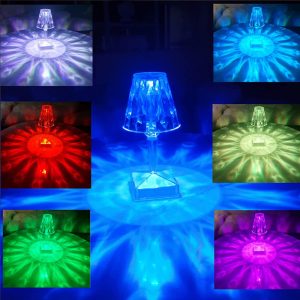 Crystal Table Lamp, 16 Colors Night Light Touching＆Remote - Image 7