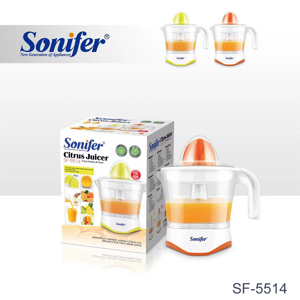 Sonifer SF5514 25W Electric Juicer Machine, 1L Hand Press Citrus