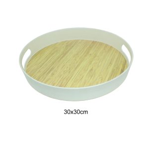 Round Tray Wooden Melamine Dinnerware - Image 3