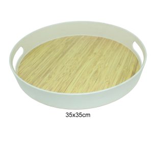 Round Tray Wooden Melamine Dinnerware - Image 4