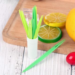Fresh Leaf Cocktail Picks Plastic Serving Fork Set - Image 4