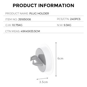 J&S Home, Wall-mounted Plug Holder, JS185008 - Image 5