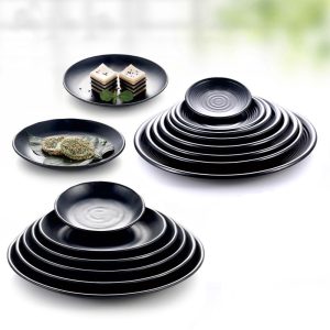 Plates Black Melamine Dinnerware - Image 5
