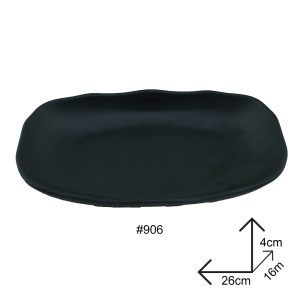 Long Plate Black Melamine Dinnerware - Image 3