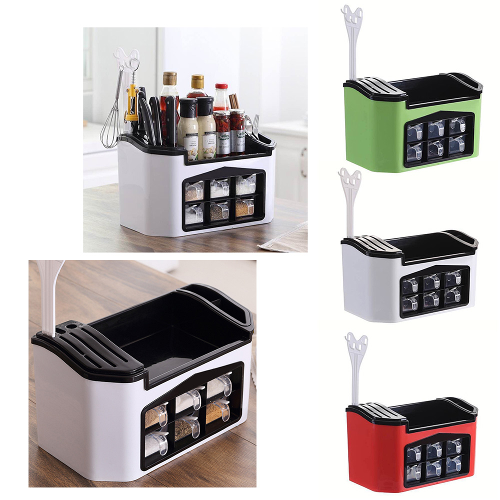 Multi-functional Rotary Seasoning Jar Storage Box Portable Kitchen Seasoning  Glass Bottle Rack Baking Grill Accessories 2023 New - AliExpress