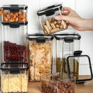 Square Food Storage Containers, Sealed Jar with Lid - Image 1