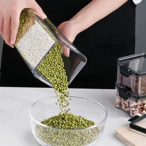 Square Food Storage Containers, Sealed Jar with Lid - Image 3