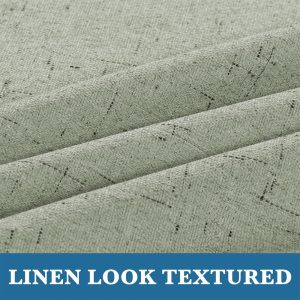 Green Blackout Curtains 140x240cm, Textured Linen Look - Image 2