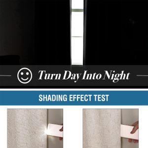 Beige Blackout Curtains 140x240cm, Textured Linen Look - Image 4