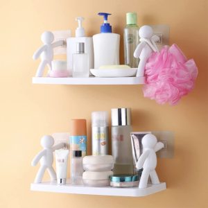 Creative White Figure Design Wall Mounted Multi-purpose Storage Rack - Image 3