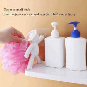 Creative White Figure Design Wall Mounted Multi-purpose Storage Rack - Image 4