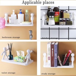 Creative White Figure Design Wall Mounted Multi-purpose Storage Rack - Image 6
