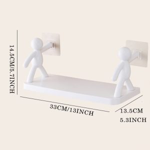 Creative White Figure Design Wall Mounted Multi-purpose Storage Rack - Image 8