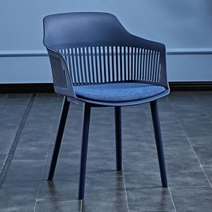 Hollow Back Plastic Arm Chair for Kitchen, Dining, Living Room - Image 3