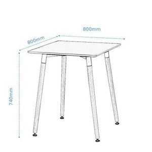 Wood Dinner Table 80*80cm - Image 2