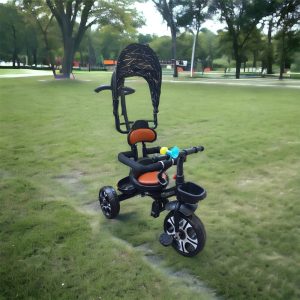 Elegant Kids Tricycle with Push Bar #12-1 - Image 3