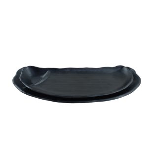 Serve Plate Black Melamine Dinnerware - Image 3