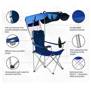 Foldable Camp Chair with Shade Canopy - Image 6