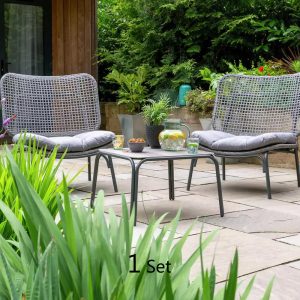 2 Seater Metal Garden Bistro With Table - Image 1