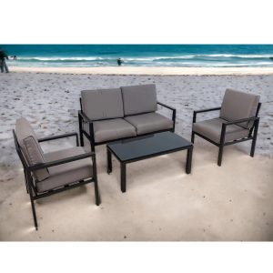 Aluminum 4 Pcs  Seating Group with Sunbrella Cushions - Image 3