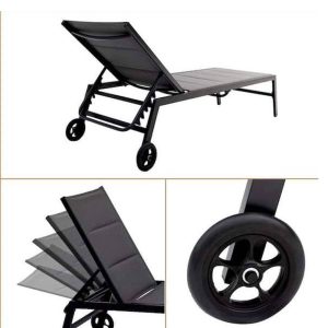 Outdoor Metal Padded Chaise Lounge - Image 4