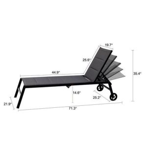 Outdoor Metal Padded Chaise Lounge - Image 5