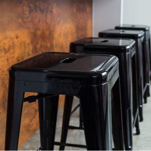 24-Inch Counter Height Backless Metal Stool - Image 2